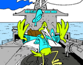 Dibuix Cigonya en un vaixell pintat per miriam