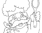 Dibuix Xef amb bigoti pintat per HELENA: CARNESTOLTES