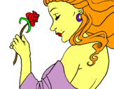 Dibuix Princesa amb una rosa pintat per mery