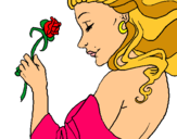 Dibuix Princesa amb una rosa pintat per Berta
