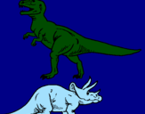 Dibuix Triceratops i tiranosaurios rex  pintat per oczwtrtygtfffo0`k ug