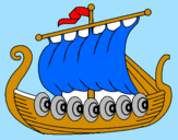Dibuix Vaixell víking  pintat per yassin