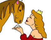Dibuix Princesa i cavall pintat per Carleteta