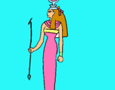 Dibuix Hathor pintat per laia