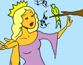 Dibuix Princesa cantant pintat per Anna