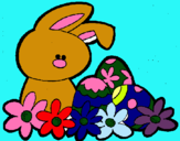 Dibuix Conillet de Pasqua pintat per Aroa   G.CH. 