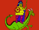 Dibuix Sant Jordi i el drac pintat per Sant Jordi i Drac Malates