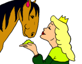 Dibuix Princesa i cavall pintat per daniela g