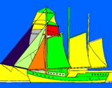 Dibuix Veler de tres mastelers  pintat per pol vaixell