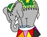 Dibuix Elefant actuant pintat per irene