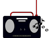 Dibuix Radio cassette 2 pintat per ruben