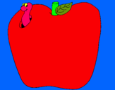 Dibuix Cuc dins la fruita pintat per Mireia
