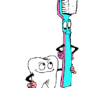Dibuix Queixal i raspall de dents pintat per veronica