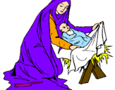 Dibuix Naixement del nen Jesús  pintat per Eva
