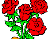 Dibuix Ram de roses pintat per mireia domenech