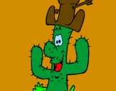 Dibuix Cactus amb barret  pintat per Aria