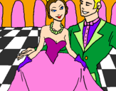 Dibuix Princesa i príncep en el ball reial pintat per NOELIA