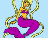 Dibuix Sirena amb perles pintat per anna guixeras parrilla
