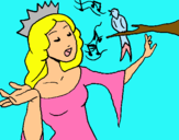 Dibuix Princesa cantant pintat per minerva