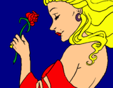 Dibuix Princesa amb una rosa pintat per guillem palau
