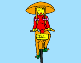 Dibuix Xina amb bicicleta pintat per joan
