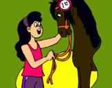 Dibuix Cavall guanyador  pintat per maria