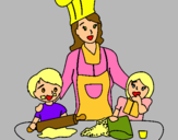 Dibuix Mare cuinera pintat per jose i mama