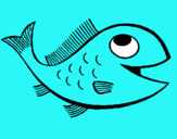 Dibuix Peix pintat per peixet blau