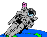 Dibuix Astronauta en l'espai pintat per BIEL  PEREZ