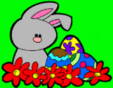 Dibuix Conillet de Pasqua pintat per Hannah