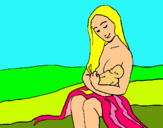 Dibuix Mare amb la seva nadó pintat per mercè