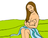 Dibuix Mare amb la seva nadó pintat per cinta