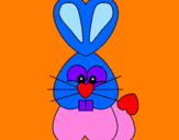 Dibuix Conill cor  pintat per  LAURA