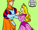 Dibuix Bella durment ballant amb el príncep pintat per sandrii