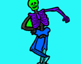 Dibuix Esquelet content  pintat per SAMUEL