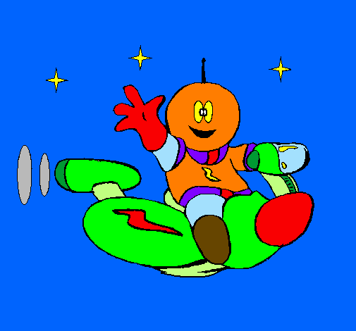 Marcià amb moto espacial