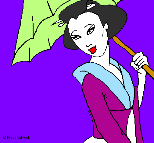 Geisha amb paraigua