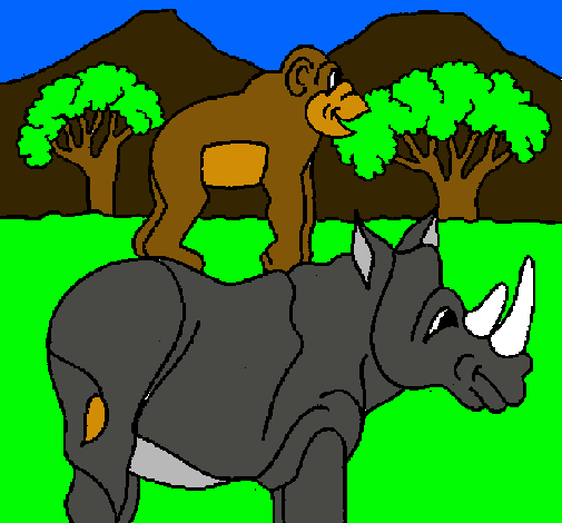 Rinoceront i mono