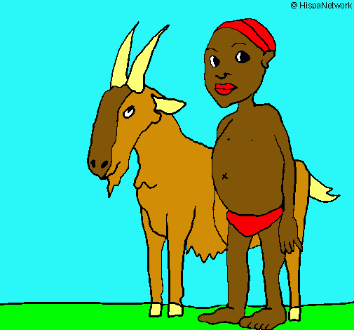 Cabra i nen africà