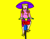 Dibuix Xina amb bicicleta pintat per nuria