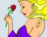 Dibuix Princesa amb una rosa pintat per marta  castro