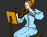 Dibuix Dama violinista pintat per paula