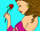 Dibuix Princesa amb una rosa pintat per giovanna
