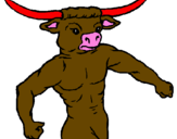 Dibuix Cap de búfal pintat per Sergi Domingo Moya