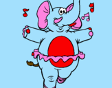 Dibuix Elefant amb tutú pintat per ARNAU   G