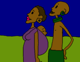 Dibuix Família de Zanmbia pintat per arigato