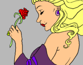 Dibuix Princesa amb una rosa pintat per carla perez jacas