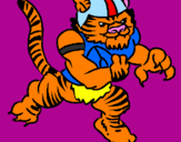 Dibuix Jugador tigre pintat per david  peñarrubia