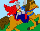 Dibuix Cavaller a cavall pintat per aleix