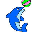 Dibuix Dofí jugant amb una pilota pintat per judith